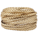 Flat PU Leather Braided Cord, for Craft Making, Gold, 5x2mm, about 5.47 Yards(5m)/Bundle