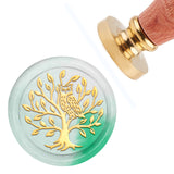 Brass Wax Seal Stamp with Handle, for DIY Scrapbooking, Tree of Life Pattern, 3.5x1.18 inch(8.9x3cm)