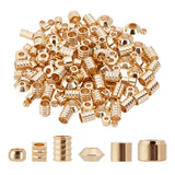 170Pcs 6 Style Brass Beads, Long-Lasting Plated, Column & Bicone & Cube, Real 24K Gold Plated, 2.5~6x1.2~3mm, Hole: 1.2~3mm, 170Pcs
