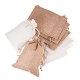 Burlap Packing Pouches Drawstring Bags, Mixed Color, 18x13cm, 12pcs/color, 24pcs/set