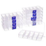 10 Grids Plastic Bead Storage Containers, Adjustable Dividers Box, for Crafting, Beading, Nail Art Rhinestones, Diamond Embroidery, Rectangle, WhiteSmoke, 12.8x6.9x2.2cm, Compartments: 2.45x3.05cm