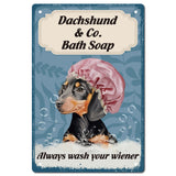 Iron Sign Posters, for Home Wall Decoration, Rectangle with Word Always Wash Your Wiener, Dog Pattern, 300x200x0.5mm