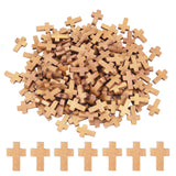 200Pcs Wood Pendants, Cross Pendants, Dyed, Lead Free, Camel, 21~22x14~15x4~5mm, Hole: 1.8~2mm