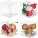 Transparent Plastic PVC Box Gift Packaging, Waterproof Folding Box, Square, Clear, 15.7x10cm, Square: 5x5x5cm, 60pcs/set