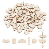 20 Sets 5 Sizes Undyed Wood Connector Charms, Geometric Links, Mixed Shapes, BurlyWood, 9.5~23x6.5~24x2.5mm, Hole: 1~1.2mm