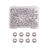 Flat Round 304 Stainless Steel Spacer Beads, Stainless Steel Color, 6x3mm, Hole: 2mm, 100pcs/box