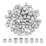 80Pcs 4 Style 202 Stainless Steel European Beads, Large Hole Beads, Grooved Beads, Column, Stainless Steel Color, 7~8x5~7mm, Hole: 3~5.5mm, 20pcs/style