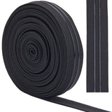 Flat Polyester Non-Slipped Elastic Cord, Silicone Gripper Elastic Band, Clothes Accessories, Black, 20mm