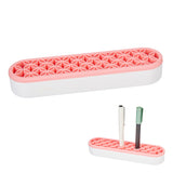Portable Silicone Makeup Brush Holder, Cosmetic Organize, Pink, 21x5.1x3.4cm