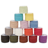 15 Rolls 15 Colors Faux Suede Cord, with Golden Tone Alloy Rivet, For Punk Rock Jewelry Making, Mixed Color, 5x2.5mm, about 5.46 yards(5m)/roll, 1 roll/color