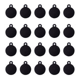 Aluminum Pendants, Stamping Blank Tag, Flat Round, Black, 31x25x1mm, Hole: 3mm