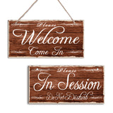Natural Wood Hanging Wall Decorations, with Jute Twine, Rectangle with Word, Sandy Brown, 15x30x0.5cm
