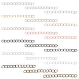 240 Strands 6 Colors Iron Chain Extender, Curb Chains, Nickel Free, Mixed Color, 50mm, Link: 5~5.5x3.5~4x0.8mm, 40 strands/color