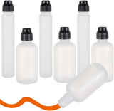 6Pcs 2 Style Plastic Empty Marker Bottles, Handy Art Paint Dabber Bottles, Refillable Graffiti Markers, White, 2.4~3.8x9.6~14.5cm, Capacity: 35~40ml(1.18~1.35fl. oz), 3pcs/style