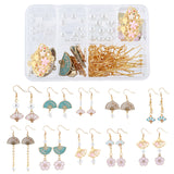 DIY Fan Earring Making Kits, Including Alloy Enamel Findings, Glass Pearl Beads, Iron Jump Rings & Pins, Brass Cable Chains & Earring Hooks, Mixed Color