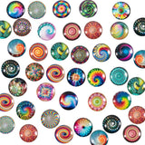 Flatback Glass Cabochons for DIY Projects, Dome/Half Round with Mixed Patterns, Mixed Color, 25x6mm