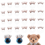 24Pcs 6 Style Acrylic Doll Eyelashes, Doll Eye Make Up Accessories, for Doll DIY Craft Making, Coconut Brown, 13~26mm, 4pcs/style