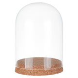 Glass Dome Cover, Decorative Display Case, Cloche Bell Jar Terrarium with Wood Base, Clear, 150x100mm