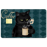 PVC Plastic Waterproof Card Stickers, Self-adhesion Card Skin for Bank Card Decor, Rectangle, Cat Shape, 186.3x137.3mm