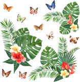 PVC Wall Stickers, for Wall Decoration, Leaf Pattern, 290x730mm