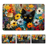 Plastic Waterproof Card Stickers, Self-adhesion Card Skin for Bank Card Decor, Rectangle, Cat Shape, 140x190mm