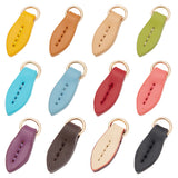 11pcs 11 colors Leather Zipper Pull Tabs, Zipper Replacemnt Accessories, for Suitcase, Bag, Costume, Mixed Color, 2.8x1.25x0.4cm, 1pc/color