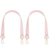 Imitation Leather Bag Handles, with Alloy Swivel Clasp, Pink, 47x1.85x0.3cm