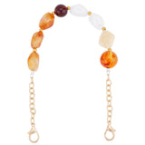 Resin Imitation Agate Bead Bag Handles, with Alloy Chain & Lobster Claw Clasp, for Bag Straps Replacement Accessories, Colorful, 45.6~45.8cm