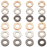 24Pcs 6 Style Zinc Alloy Screw-in Grommet Eyelet Findings, for Bucket Bag Making, Round, Mixed Color, 2.6~2.95x0.55~0.7cm, Inner Diameter: 1.3~1.6cm, 4pcs/style