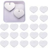 Aluminum Blank Pendants, Heart, Platinum, 32x38x1mm, Hole: 3mm, about 30pcs/box