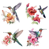 PVC Window Sticker, Flat Round Shape, for Window or Stairway  Home Decoration, Bird, 160x160x0.3mm, 4pcs/set