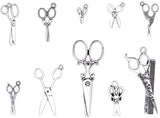 Tibetan Style Alloy Pendants, Scissor, Antique Silver, 7.4x7.2x1.7cm, 50pcs/box