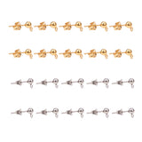 304 Stainless Steel Stud Earring Findings, Mixed Color, 40pcs/box