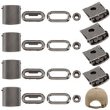 30 Sets Stainless Steel Peaked Cap Adjuster Kits, Baseball Cap Buckle with Eyelet, Gunmetal, 21x21.5x6.5mm, Hole: 5mm