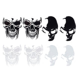 8 Sheets 4 Style Waterproof PET Personality Car Stickers, for Car Decorations, Skull Pattern, Mixed Color, 12~14.5x8~12x0.01cm, 2 sheet/style