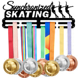 Iron Medal Hanger Holder Display Wall Rack, with Screws, Synchronized Skating, Word, 400x150mm