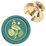 Golden Tone Brass Head, for Wax Seal Stamp DIY Scrapbooking, Flamingo Shape, 25x14.5mm