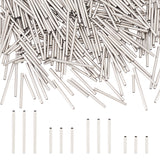 400Pcs 4 Style 304 Stainless Steel Tube Beads, Stainless Steel Color, 10~20x1.5mm, Hole: 1mm, 100pcs/style