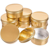 Round Aluminium Tin Cans, Aluminium Jar, Storage Containers for Cosmetic, Candles, Candies, with Screw Top Lid, Golden, 8.3x3.8cm, Capacity: 150ml, 10pc/box