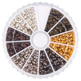 Mixed Color Crimp Beads Covers for Jewelry Making Nickel Free, 3mm In Diameter, About 590pcs/box
