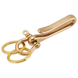 Brass D-Ring Anchor Shackle Clasps, for Bracelets Making, Brass S Hook Clasps, Alloy Split Key Rings, Golden, 25~60.5x15.5~25x2~8.5mm, Hole: 2.5~5.5mm