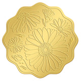 Self Adhesive Gold Foil Embossed Stickers, Medal Decoration Sticker, April Daisy, 5x5cm