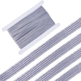 24 Yards Flat Nylon Elastic Cord/Band, with Rubber Inside, Webbing Garment Sewing Accessories, Light Grey, 8mm