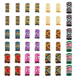 Cloth Dreadlocks Beads Hair Decoration, Hair Coil Cuffs, Column, Mixed Color, 18~22x13~18x1.5~2.5mm, Inner Diameter: 8~10mm, 11pcs/bag
