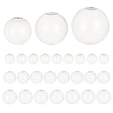 30Pcs 3 Style Round Mechanized Blown Glass Globe Ball Bottles, for Stud Earring or Crafts, Clear, 20~30mm, Hole: 5mm, 10pcs/style