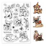 Custom PVC Plastic Clear Stamps, for DIY Scrapbooking, Photo Album Decorative, Cards Making, Dog, 160x110x3mm