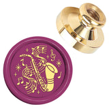 Wax Seal Brass Stamp Head, for Wax Seal Stamp, Saxophone, 25x14.5mm