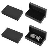 Paper Cardboard Jewelry Gift Boxes, with Velvet Inside, Rectangle, Black, 7.9x13.45x2.95cm