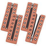 PU Leather Lace-in Boot Zipper Inserts, Tieless Shoe Laces, with Iron Findings, Sienna, 15.6x5.4x0.35cm, Hole: 4.8mm