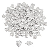 200Pcs 201 Stainless Steel Charms, Heart, Stainless Steel Color, 10x8x0.7mm, Hole: 1.2mm, 200pcs/box